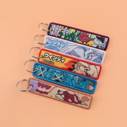 1pcs Cute Animals Embroidery Key Fobs Anime Monster Key Tags Keychains for Motorcycles Cars Fashion Key Rings Accessories Gifts