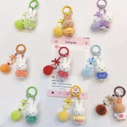 Miffy Cute Creative Fashion Plush Keychain Portable Decorative Rabbit Pendant Anime Bag Kawaii Suitable for Men and Women Gifts
