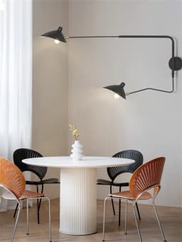 Industrial Black Aluminium Spider Serge Mouille LED Wall Lamps,Adjustable Long Arm LED Light Living Room Bedroom Home Decor