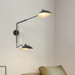 Industrial Black Aluminium Spider Serge Mouille LED Wall Lamps,Adjustable Long Arm LED Light Living Room Bedroom Home Decor