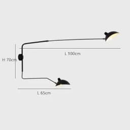 Industrial Black Aluminium Spider Serge Mouille LED Wall Lamps,Adjustable Long Arm LED Light Living Room Bedroom Home Decor