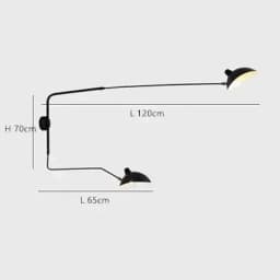 Industrial Black Aluminium Spider Serge Mouille LED Wall Lamps,Adjustable Long Arm LED Light Living Room Bedroom Home Decor