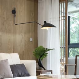 Industrial Black Aluminium Spider Serge Mouille LED Wall Lamps,Adjustable Long Arm LED Light Living Room Bedroom Home Decor