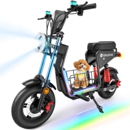 isinwheel H7 Electric Scooter for Adults, 16" Fat Tire, 1500W Motor, 48V 15.6Ah Battery, 37–43 Miles Range, Up to 35 MPH, Dual Suspension & Hydraulic Disc Brakes, Black