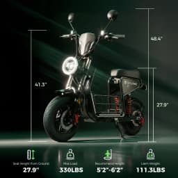 isinwheel H7 Electric Scooter for Adults, 16" Fat Tire, 1500W Motor, 48V 15.6Ah Battery, 37–43 Miles Range, Up to 35 MPH, Dual Suspension & Hydraulic Disc Brakes, Black