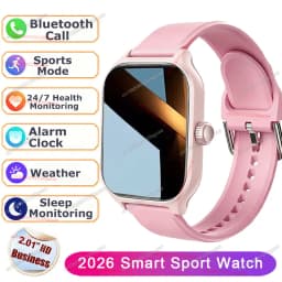 Men Women Smart Watch 2.01'' Waterproof Fitness Sport Watch Answer Call Sleep Sport Pedometer Information Alerts Smartwatch Ht30