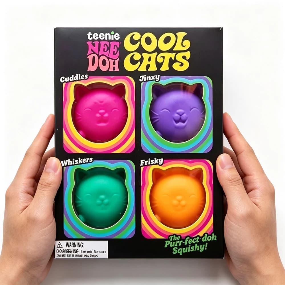 NEEDOH Mini Nice Ice Cube Stress Relief Squishy Cube Mini 4 Pack Set Sensory Toy Anti-Anxiety Party Favors Gifts For Adults