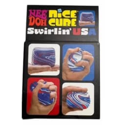 NeeDoh Swirlin USA Limited Sensory Squish Unique Swirling Sensory Stress Relief Squeeze Cube Anti-Anxiety Fidget for Focus ADHD