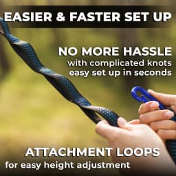 Camping Hammock Tree Friendly Straps with 12 Adjustable Loops and Ultra-Length Outdoor Hammock Straps and Belts