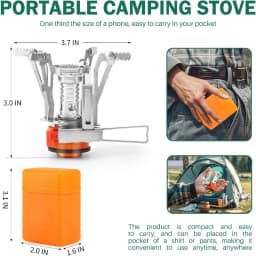 Portable Stove Foldable Ultra Lightweight Aircraft Aluminum Alloy Piezo Ignition Windproof Stable Base Outdoor Camping Equipment