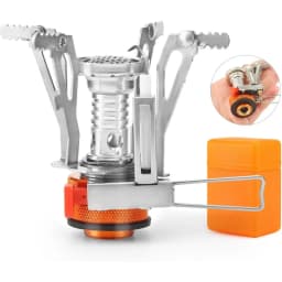 Portable Stove Foldable Ultra Lightweight Aircraft Aluminum Alloy Piezo Ignition Windproof Stable Base Outdoor Camping Equipment