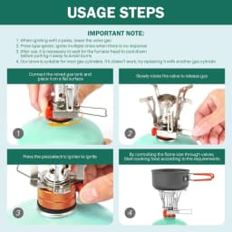 Portable Stove Foldable Ultra Lightweight Aircraft Aluminum Alloy Piezo Ignition Windproof Stable Base Outdoor Camping Equipment