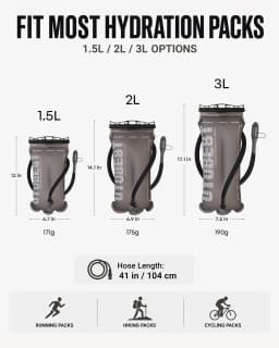 UTOBEST 1.5L/2L/3L Water Bladder Hydration Pack Reservoir TPU Water Storage Bag for Camping Cycling Running Hiking