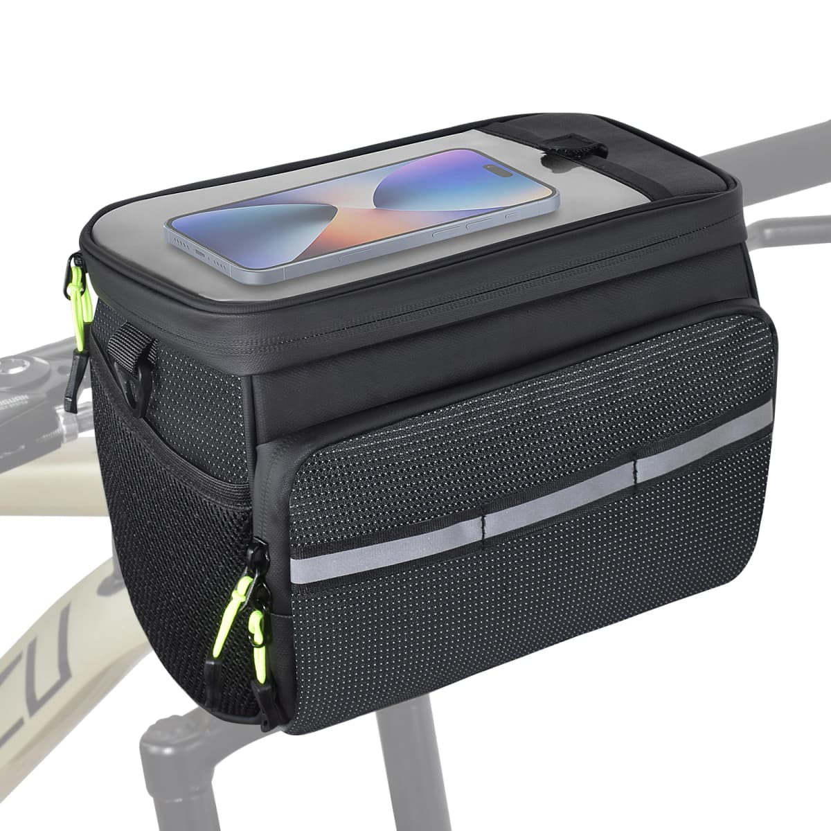 26 Types of Front Bike Bags, Bicycle Handlebar Thermal Bags, Front-Mounted Phone Cooler Storage Bags, with Tpu Touch Screen Insulation Layer, Can Be Strapped to the Frame, Cycling Accessories, Suitable for Outdoor Hiking and Travel Assistance There Are Two Styles to Choose From: the Starry Sky Style and the Regular Style.