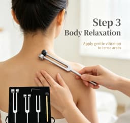 Tuning Forks Set 128Hz 256Hz 512Hz with Hammer & Bag, Professional Sound Therapy Instruments for Healing, Chakra, Yoga