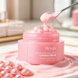 Korean PDRN Pink Collagen Capsule Cream Anti-Wrinkle Hydrating Moisturizer Cream Firming Brightening Skin Face Care Capsules
