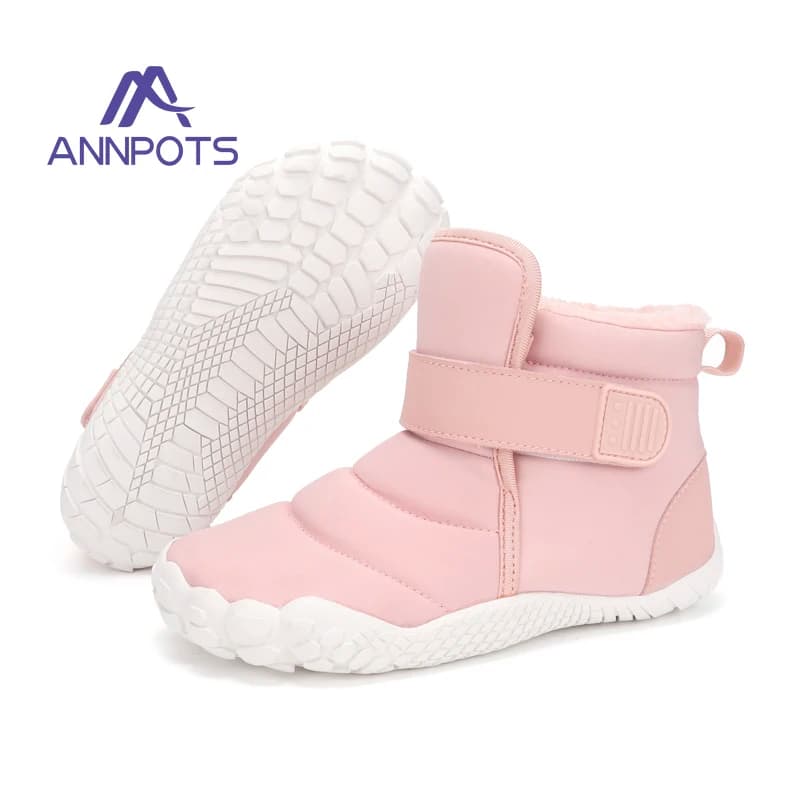 New Fashion Kids Wide Toe Barefoot Snow Boots Girls Winter Minimalist Children Waterproof Sneakers Boys Non-Slip Warm Snow Boots