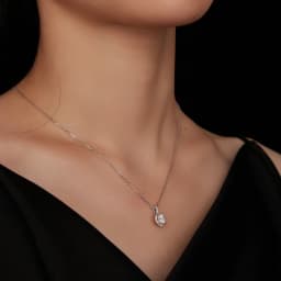 Bamoer U 1CT Moissanite Necklace 925 Sterling Silver Multi Stone Decoration Design Certified Necklace Women Fine Jewelry Wedding