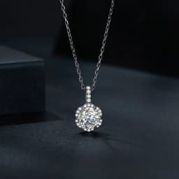 Bamoer U 1CT Moissanite Necklace 925 Sterling Silver Multi Stone Decoration Design Certified Necklace Women Fine Jewelry Wedding