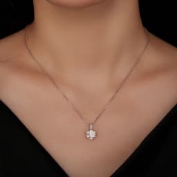 Bamoer U 1CT Moissanite Necklace 925 Sterling Silver Multi Stone Decoration Design Certified Necklace Women Fine Jewelry Wedding