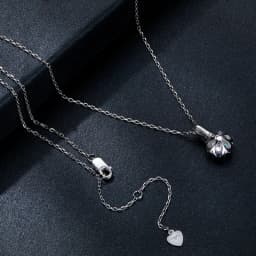 Bamoer U 1CT Moissanite Necklace 925 Sterling Silver Multi Stone Decoration Design Certified Necklace Women Fine Jewelry Wedding
