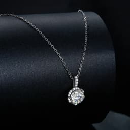 Bamoer U 1CT Moissanite Necklace 925 Sterling Silver Multi Stone Decoration Design Certified Necklace Women Fine Jewelry Wedding