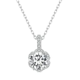 Bamoer U 1CT Moissanite Necklace 925 Sterling Silver Multi Stone Decoration Design Certified Necklace Women Fine Jewelry Wedding