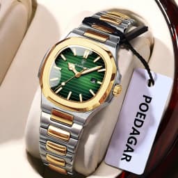 POEDAGAR Square Luxury Watch For Woman Waterproof Luminous Date Ladies Wristwatch Stainless Steel Fashion Quartz Women's Watches