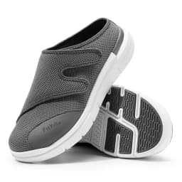 FitVille Men'S Half Slippers Diabetic Shoes Extra Wide 4E Adjustable Lightweight Casual Shoe For Swollen Feet Plantar Fasciitis