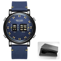 MEGIR 2020 New Luxury Watches Men Military Sport Roller Pointer Quartz Watch Man Fashion Stainless Steel Mesh Strap Wristwatch