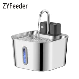 2L Wireless Smart Pet Fountain Stainless Steel Cat Dog Water Dispenser Motion Sensor Rechargeable Auto Drink Bowl( No 5V 1A Plug