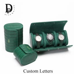 Luxury Crocodile Watch Storage Box Custom Name Travel 1 2 3 Slots Watches Roll Aligator PU Leather Brand Watch Display Case Bag
