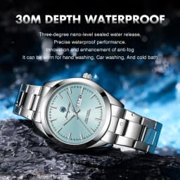 PAAZOMU Business Men Wristwatch Waterproof Stainless Steel Man Watch Luminous Date Week Fashion Men's Quartz Watches Reloj+Box