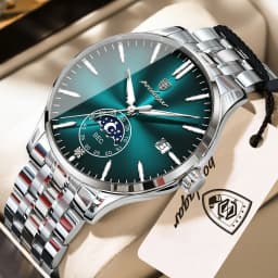 POEDAGAR Top Brand Man Wristwatch Business Stainless Steel Quartz Men Watch Waterproof Luminous Date Fashion Men's Watches Reloj
