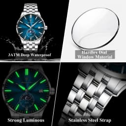 POEDAGAR Top Brand Man Wristwatch Business Stainless Steel Quartz Men Watch Waterproof Luminous Date Fashion Men's Watches Reloj