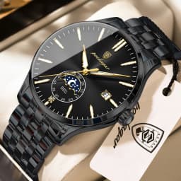 POEDAGAR Top Brand Man Wristwatch Business Stainless Steel Quartz Men Watch Waterproof Luminous Date Fashion Men's Watches Reloj