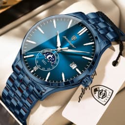 POEDAGAR Top Brand Man Wristwatch Business Stainless Steel Quartz Men Watch Waterproof Luminous Date Fashion Men's Watches Reloj