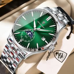 POEDAGAR Top Brand Man Wristwatch Business Stainless Steel Quartz Men Watch Waterproof Luminous Date Fashion Men's Watches Reloj