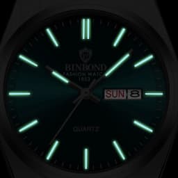 BINBOND Fashion New Men Business Watch Leisure Quartz Stainless Steel Buckle Watches Waterproof Luminous Calendar Men's Watches