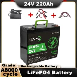 LiFePO4 Battery 24V 220Ah, 8000+ Cycle Life, Suitable for Solar Power Systems, RVs, Boats, Off-road Travel, and Fishing