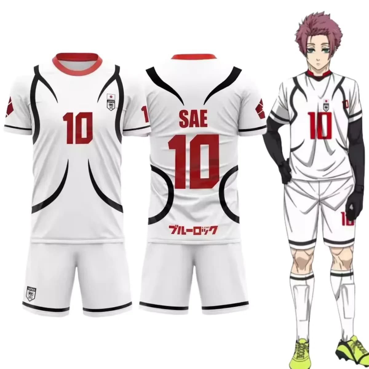 Anime SAE Shirt Cosplay Costumes Japan U20 Team Football Jersey #10 Itoshi Sae Shirts Shorts Set 3D Printing