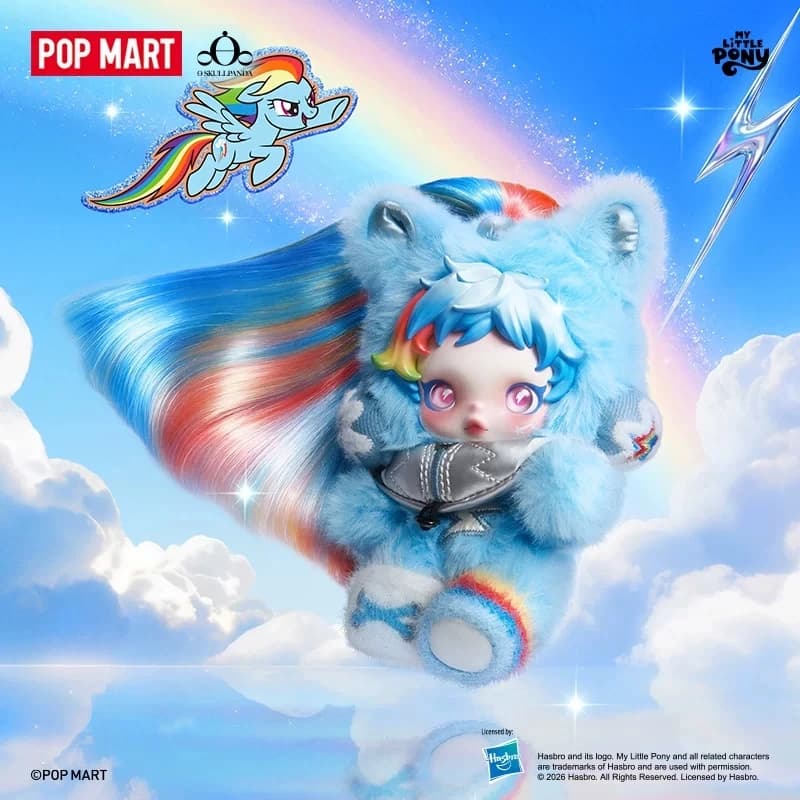 POP MART SKULLPANDA x My Little Pony Series Plush Doll Pendant Genuine Blind Box Mystery Box Guess Bag Toys Cute Anime Figure