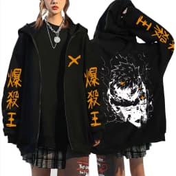 Anime My Hero Academia Bakugou Katsuki Zipper Hoodie Men Women Casual Oversized Zip Up Jacket Coat Male Cartoon Harajuku Hoodies