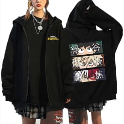 Anime My Hero Academia Bakugou Katsuki Zipper Hoodie Men Women Casual Oversized Zip Up Jacket Coat Male Cartoon Harajuku Hoodies