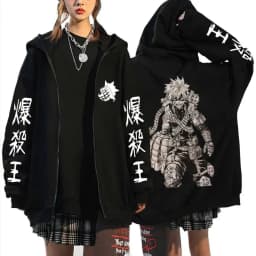 Anime My Hero Academia Bakugou Katsuki Zipper Hoodie Men Women Casual Oversized Zip Up Jacket Coat Male Cartoon Harajuku Hoodies