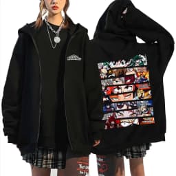 Anime My Hero Academia Bakugou Katsuki Zipper Hoodie Men Women Casual Oversized Zip Up Jacket Coat Male Cartoon Harajuku Hoodies