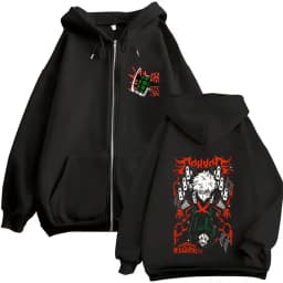 Anime My Hero Academia Bakugou Katsuki Zipper Hoodie Men Women Casual Oversized Zip Up Jacket Coat Male Cartoon Harajuku Hoodies