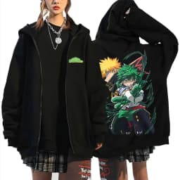 Anime My Hero Academia Bakugou Katsuki Zipper Hoodie Men Women Casual Oversized Zip Up Jacket Coat Male Cartoon Harajuku Hoodies
