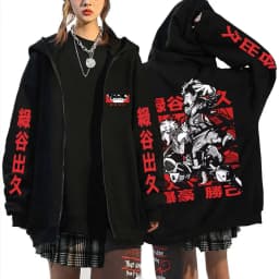 Anime My Hero Academia Bakugou Katsuki Zipper Hoodie Men Women Casual Oversized Zip Up Jacket Coat Male Cartoon Harajuku Hoodies