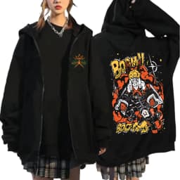 Anime My Hero Academia Bakugou Katsuki Zipper Hoodie Men Women Casual Oversized Zip Up Jacket Coat Male Cartoon Harajuku Hoodies